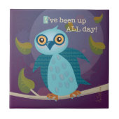 Wide Owl Ceramic Tile Tegeltje (Voorkant)