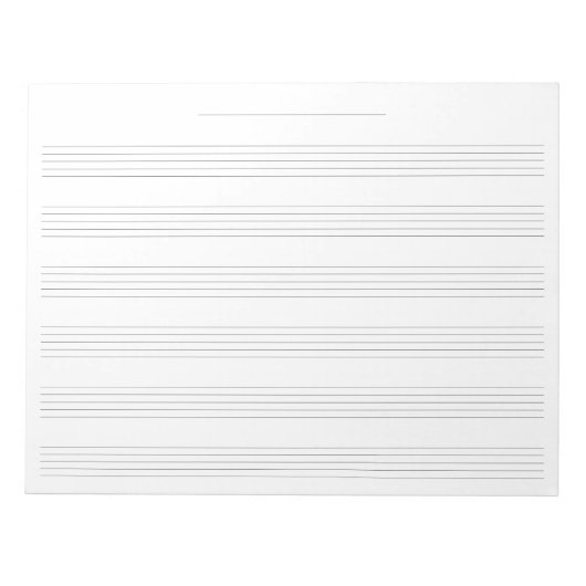 Wide Rule Music Manuscript Paper voor kinderen Notitieblok (Voorkant)