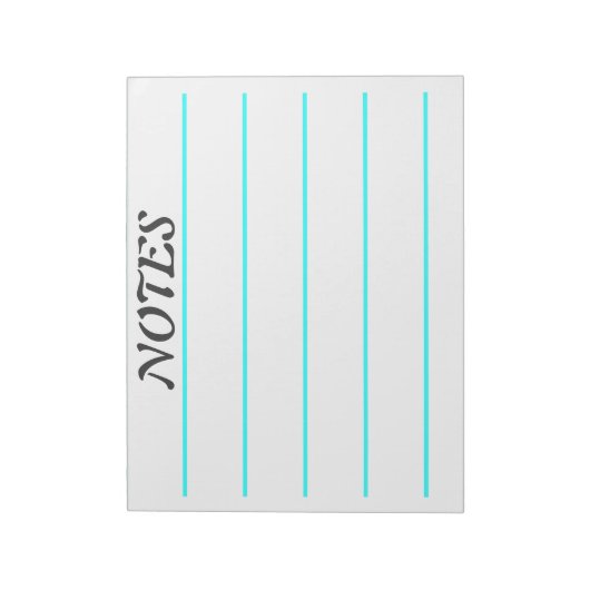 Wide Rule Turquoise Lined Note Paper Notitieblok (Linkerzijde)