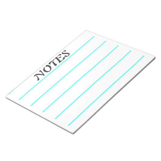 Wide Rule Turquoise Lined Note Paper Notitieblok (Schuin)