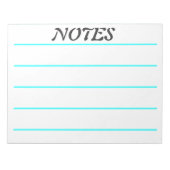 Wide Rule Turquoise Lined Note Paper Notitieblok (Voorkant)
