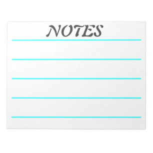 Wide Rule Turquoise Lined Note Paper Notitieblok