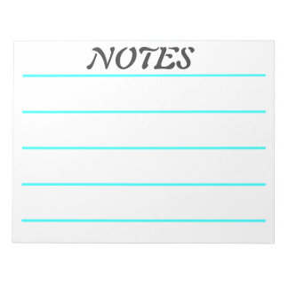 Wide Rule Turquoise Lined Note Paper Notitieblok