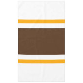 Wide Seventies Bruin Geel Wit Racing Stripes Tafelkleed (Voorkant)