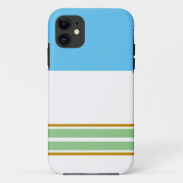 Wide Sky Blauw Wit Top Licht Groen Racing Stripes Case-Mate iPhone Case