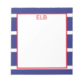 Wide Stripe Navy Blue Notitieblok (Voorkant)