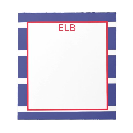 Wide Stripe Navy Blue Notitieblok (Voorkant)