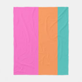 Wide Stripes Roze Sinaasappel en Blauw Modern Fleece Deken (Voorkant)