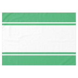 Wide White Racing Stripes On Pretty Sea Green Tafelkleed