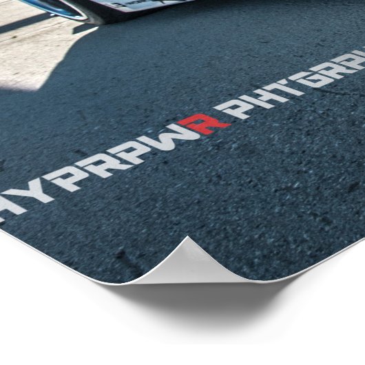 Widebody Nissan GT-R Libertywalk R35 met vliegtuig Poster (Hoek)