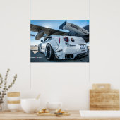 Widebody Nissan GT-R Libertywalk R35 met vliegtuig Poster (Keuken)