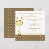 Widget Giraffe Baby shower Invitation Girl/Boy Kaart (Voorkant / Achterkant)