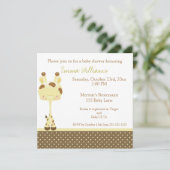 Widget Giraffe Baby shower Invitation Girl/Boy Kaart (Staand voorkant)