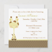 Widget Giraffe Baby shower Invitation Girl/Boy Kaart (Voorkant)