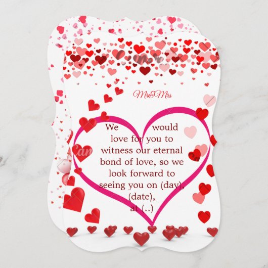 Widing invitation kaart (Voorkant / Achterkant)