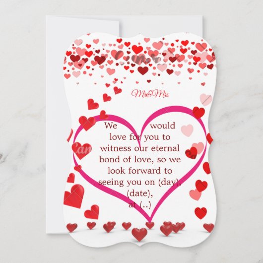 Widing invitation  kaart (Voorkant)