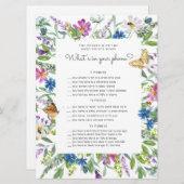 Widlfloral floral Baby shower telefoon spel kaart (Voorkant / Achterkant)