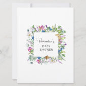 Widlfloral floral Baby shower telefoon spel kaart (Achterkant)