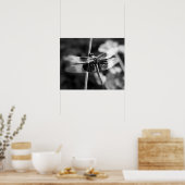 Widow Skimmer Dragonfly Black & White Photography Poster (Keuken)