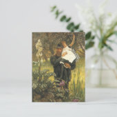 Widower van Tissot,  Victoriaans portret kunst Briefkaart (Staand voorkant)