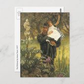 Widower van Tissot,  Victoriaans portret kunst Briefkaart (Voorkant / Achterkant)