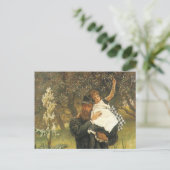 Widower van Tissot, Victoriaans portret kunst Briefkaart (Staand voorkant)