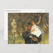 Widower van Tissot, Victoriaans portret kunst Briefkaart (Voorkant / Achterkant)