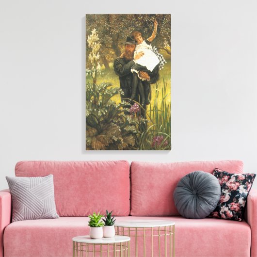 Widower van Tissot,  Victoriaans portret kunst Canvas Afdruk (Insitu (Woonkamer))