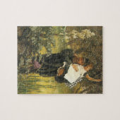 Widower van Tissot,  Victoriaans portret kunst Legpuzzel (Horizontaal)