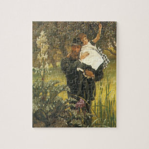 Widower van Tissot,  Victoriaans portret kunst Legpuzzel