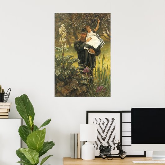 Widower van Tissot,  Victoriaans portret kunst Poster (Thuiskantoor)