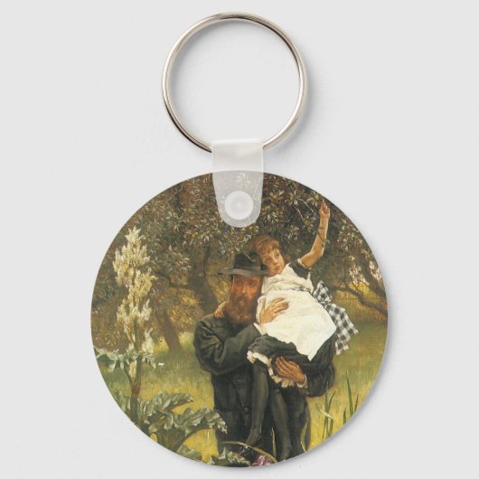 Widower van Tissot, Victoriaans portret kunst Sleutelhanger (Voorkant)
