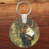 Widower van Tissot, Victoriaans portret kunst Sleutelhanger (Voorkant)