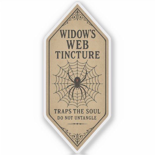Widow's Web Tincture - Halloween Apothecary Label (Voorkant)