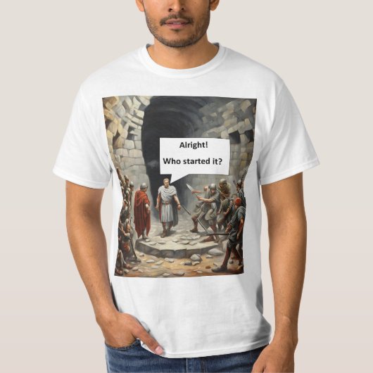 Wie begon het t-shirt (Voorkant)
