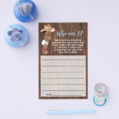 Wie ben ik AA Cowboy Roze Baby shower Game Kaart (Enkel)