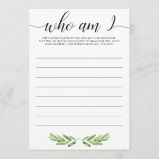 Wie ben ik Baby shower game Gender Neutral