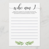 Wie ben ik Baby shower game Gender Neutral (Voorkant)