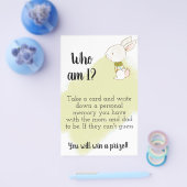 Wie ben ik? Baby shower Game Sign afdrukbaar Flyer (Enkel)