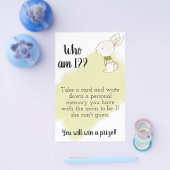 Wie ben ik? Baby shower Game Sign afdrukbaar Flyer (Enkel)