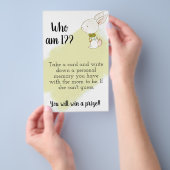 Wie ben ik? Baby shower Game Sign afdrukbaar Flyer (Hand)