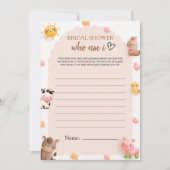 Wie ben ik Baby shower spel Kaart (Voorkant)