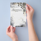 Wie ben ik Black Rozen Vrijgezellenfeest Game Card Flyer (Hand)