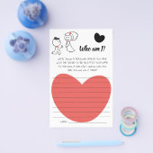 Wie ben ik? Bruidspaar Bruidsmeisjes Bruiloft Spel Flyer (Enkel)