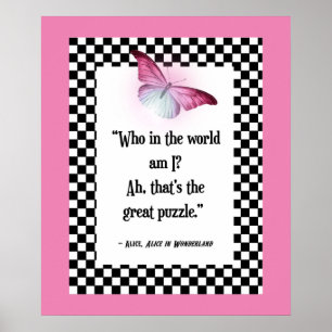 Wie ben ik?Citaat van Wonderland Alice Poster