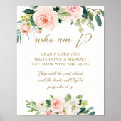 Wie ben ik Deel een herinnering met de bruid spelb Poster (Voorkant)