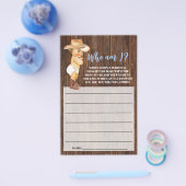 Wie ben ik een kleine Cowboy Roze Baby shower Game Flyer (Enkel)