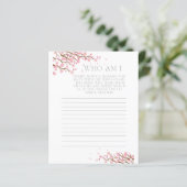 Wie ben ik een Vrijgezellenfeest-game-kaart voor h (Staand voorkant)