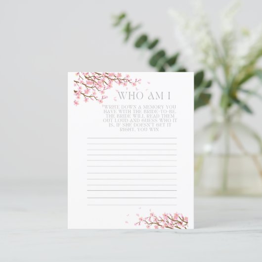 Wie ben ik een Vrijgezellenfeest-game-kaart voor h (Staand voorkant)