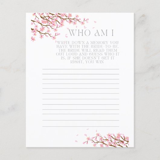 Wie ben ik een Vrijgezellenfeest-game-kaart voor h (Voorkant)